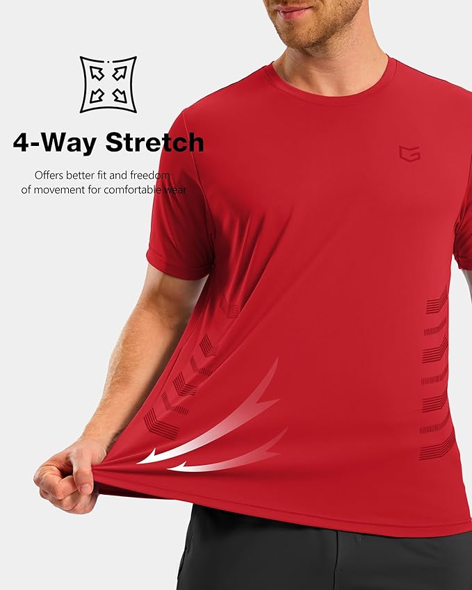 G Gradual Men's Workout Shirts Quick Dry Athletic Running T-Shirts Lightweight Moisture Wicking Short Sleeve Sports Gym Tops