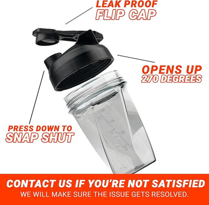 HELIMIX 1.5 Vortex Blender Shaker Bottle Holds Upto 20oz | No Blending Ball or Whisk | USA Made | Portable Pre Workout Whey Protein Drink Shaker Cup | Mixes Cocktails Smoothies Shakes | Top Rack Safe