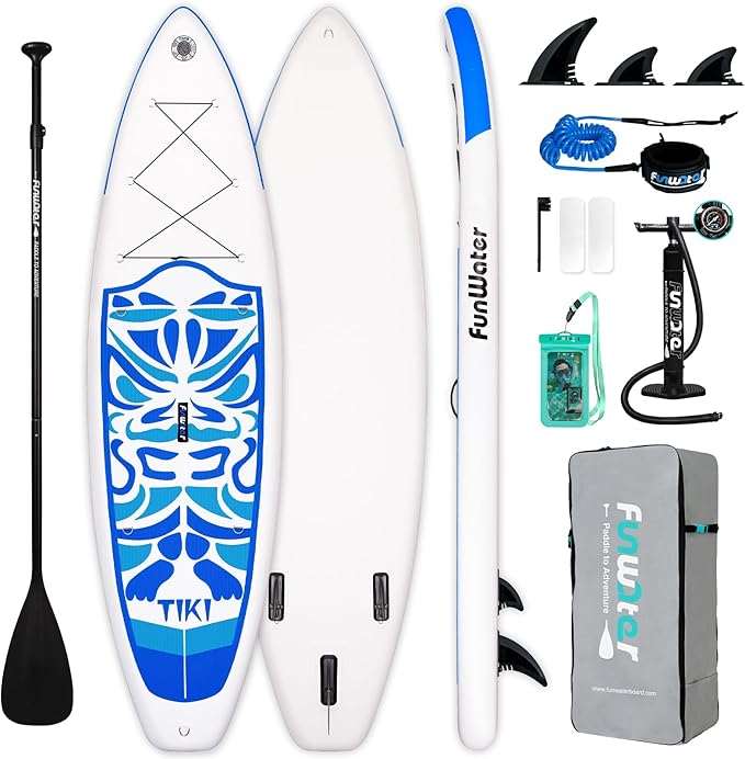 FunWater Inflatable Ultra-Light Stand Up Paddle Board for All Skill Levels with Premium SUP Paddleboard Accessories,Non-Slip Comfort Deck for Youth & Adults