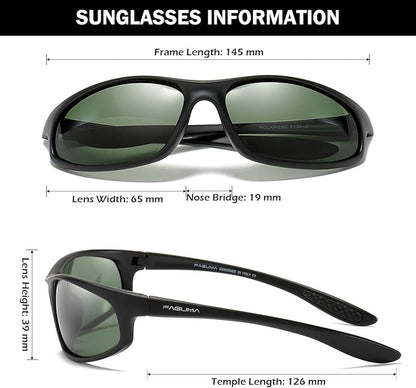 FAGUMA Polarized Sports Sunglasses For Men Cycling Driving Fishing UV400 Protection