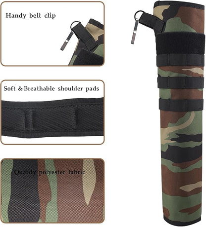 KRATARC Archery Lightweight Back Arrow Quiver Dual Use Foldable Compact Hip Arrows Bag with Molle System Hanged for Target Shooting