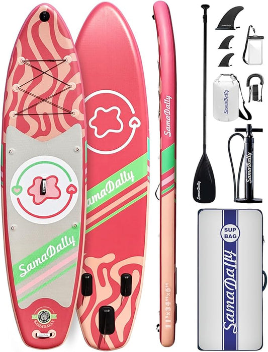 11'Stand Up Paddle Boards Surf Control with Premium SUP Board Accessories Backpack & Removable Fins, 34" Wide Inflatable Paddle Boards of All Skill Levels