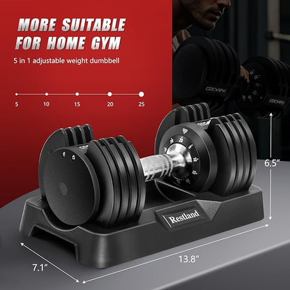 Adjustable Dumbbell Set of 2 Anti-Slip Handle 5 Different Free Weights Per Dumbbell for Men Women Home Workout Gym
