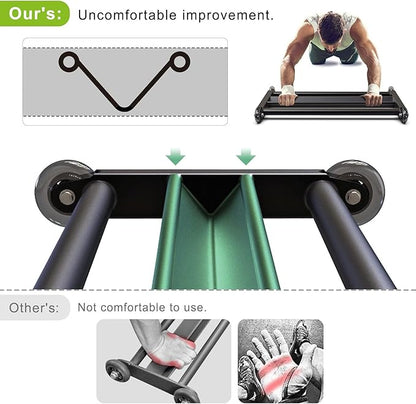 Glute Ham Glider, Multi-Functional Hamstring Roller with Smooth Wheels, V-Bar for Hamstring Curls, Ab Glider Workout & Core Strength Training