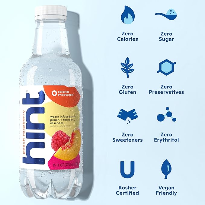 Hint Bottled Water, 4-Flavor Smashup Variety Pack - Purified Water Beverages with Zero Calories, Natural Flavors, and Sugar Free - 16 Fl Oz (Pack of 12)