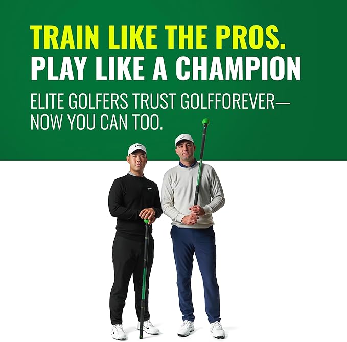 GolfForever Swing Trainer Plus – Golf Fitness & Training System for Strength, Flexibility & Swing Power – Includes 1-Year Membership & Premium Training Bar for Golf-Specific Workouts