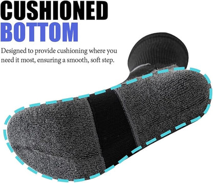 JOYNÉE 5/10 Pairs Mens Lightweight Athletic Crew Socks Cushioned Breathable Long Socks for Sports Running