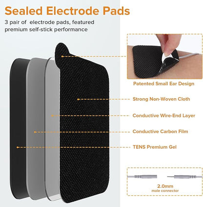 4 in 1 TNES Unit Muscle Stimulator Rechargeable Dual Channel EMS Muscle Massager Electronic Pulse Machine 36 Modes for Pain Relief Therapy,12 PCS TENS Unit Electrode Pads,Storage Case