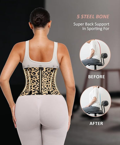 FeelinGirl Waist Trainer Belt Waist Cincher Trimmer Ab Belt Tummy Control Body Shaper with Triple Wrap Women and Men