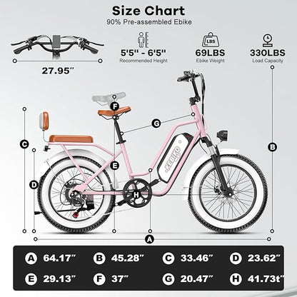 Electric Bike for Adults, 20"x 4" Fat Tire 35MPH Ebike, 1450W Peak Mountain Bike with 48V 20AH Removable 960WH Battery, 80 Miles Max Range Hydraulic/Mechanical Disc Brake 7-Speed Electric Bicycle