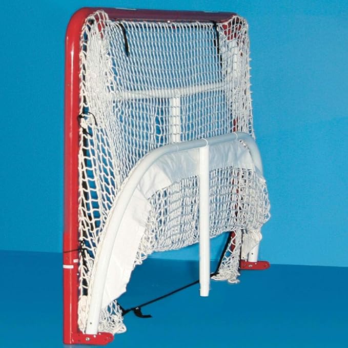 EZGoal Hockey Folding Pro Goal with Backstop and Targets, 2-Inch, Red/White