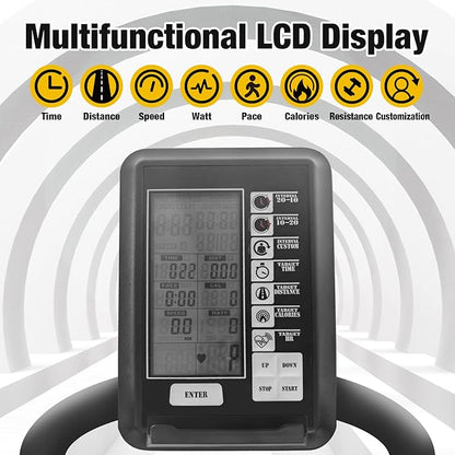 Curved Manual Treadmill, Non-Electric Curve Treadmill with 4 Resistance Levels, Self-Generated Air Runner with LCD, Commercial Motorless Treadmills for Home Gym, 450LBS Capacity, Black