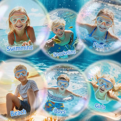 Kids Swim Goggles with Nose Cover -Diving Mask Leak-Proof Design for Boys Girls Ages 5-15 | Anti-Fog & UV Protection Swimming Glasses
