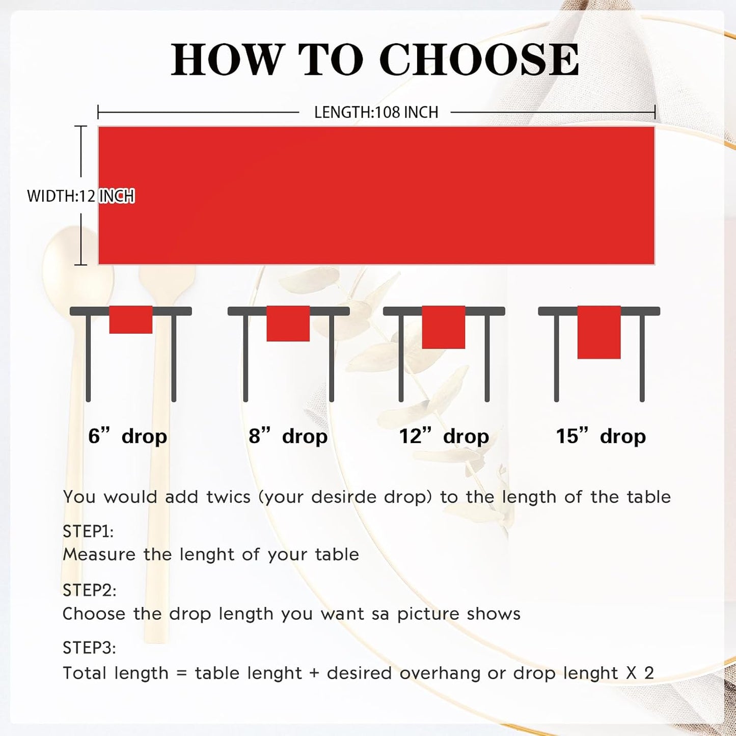 10 Pack Satin Table Runner 12 x 108 Inch Long Red Silk Table Runner for Wedding Party Banquet Birthday Decoration