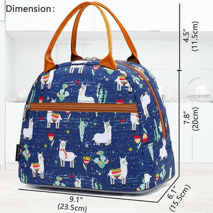 FlowFly Insulated Lunch Cooler Bag - Tote Bag Organizer for Women/Men, Alpaca