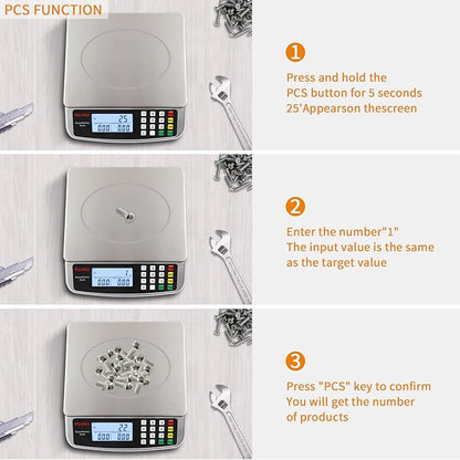 Food Scale 88lb/40kg Large Digital Kitchen Scale 0.05oz/1g with Price Computing Commercial Scale 304 Stainless Steel gram Scale for Baking Cooking Meat Restaurant ，USB or AA Battery(Included)