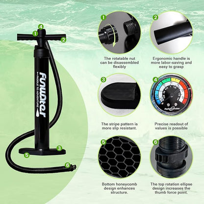 FunWater Inflatable Ultra-Light Stand Up Paddle Board for All Skill Levels with Premium SUP Paddleboard Accessories,Non-Slip Comfort Deck for Youth & Adults