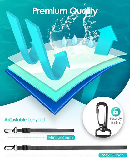 Hiearcool Universal Waterproof Phone Pouch,Underwater Dry Bag for iPhone 17 16 15 14 13 Pro Max XS Plus up to 8.3",IPX8 Cell Phone Case for Cruise Travel Essentials-Black&Clear-2Pack