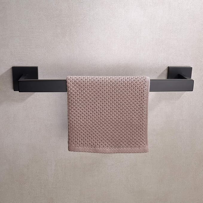 16 Inch Black Single Towel Bar Rack 304 Stainless