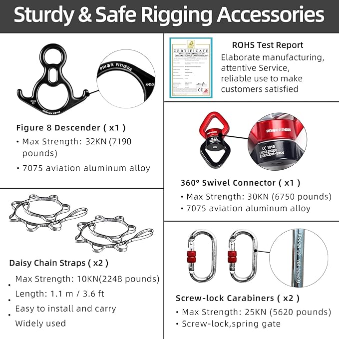 PRIOR FITNESS Aerial Silks Kit Colorful 9/15/20 Yards 40D Nylon Fabric Hammock Set With Hardware & Guide for All Levels Of Aerial Yoga Practice and Acrobatic Flying For Adults Aerial silk