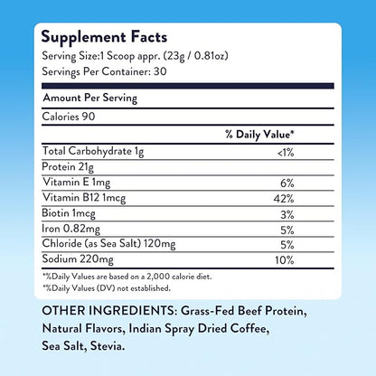 Equip Foods Prime Protein Powder | Clean, Grass Fed Beef Protein Powder | Carnivore Protein Isolate | Paleo, Keto Friendly, Gluten & Dairy Free | Helps Build & Repair Tissue | 30 Servings, Iced Coffee