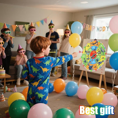 30 Inch LED Dart Board Kids Game,12PCS Sticky Balls,Indoor/Outdoor Sports Carnival Yard Party,Suitable for 3 4 5 6 7 8 9 10 11 12 Years Old Boys and Girls Birthday Gifts Dinosaur Toys
