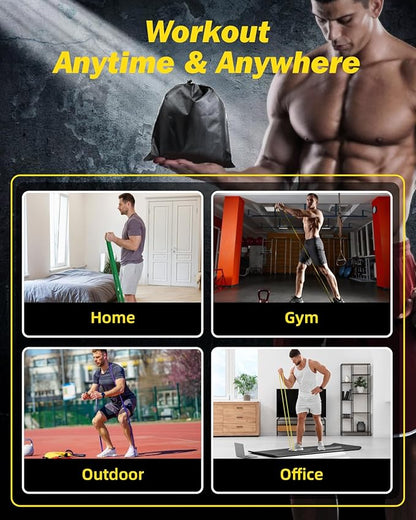 Zacro Resistance Bands, 6 Resistance Levels Pull Up Assistance Bands, Exercise Bands for Men&Women, Heavy Duty Resistance Band Set with Door Anchor, for Working Out, Muscle Training, Physical Therapy