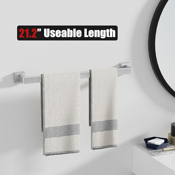 10-Pieces Brushed Nickel Bathroom Accessories Set 23.6 Inch