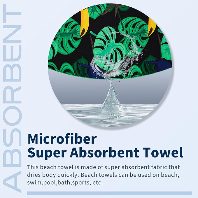 2 Pack Lightweight Thin Beach Towel Oversized 71"x32"