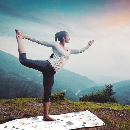 QiyI Floral Yoga Mat Towel with Corner Pockets, Non Slip Sweat Absorbent Hot Yoga Towels, Soft Yoga Blankets with Travel Bag, Mat Cover for Workout, Gym, Fitness - 70"x26", Watercolor Flowers