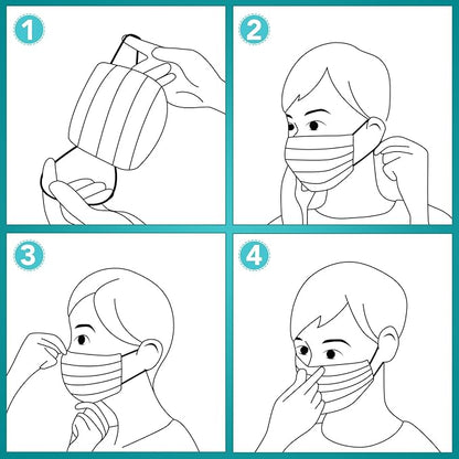 100 PCS Disposable Face Masks, Black Disposable Masks, 3 Ply Protection Face Masks