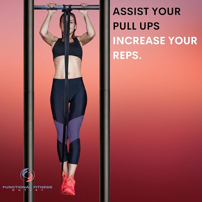 Pull Up Assist Bands Set by Functional Fitness. Heavy Duty Resistance and Assistance Training Band