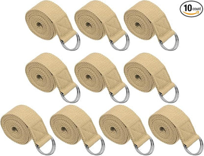 PATIKIL Yoga Strap for Stretching, Cotton Yoga Belt with Adjustable Metal D-Ring Buckle Stretch Band for Fitness Pilates