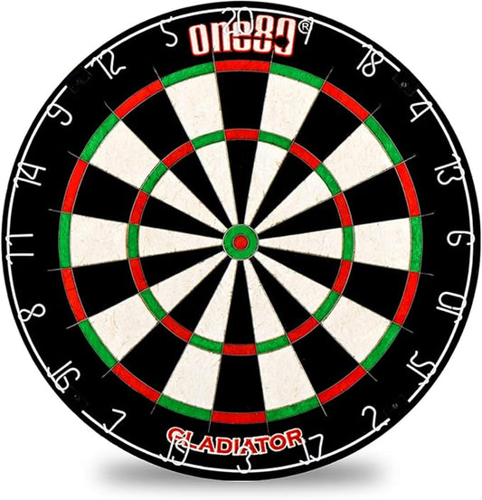 Gladiator Dartboard with Top-Grade African Sisal and Sword Edge Staple Free Wire Spider for Maximum Scoring Potential and Less Bounce Outs