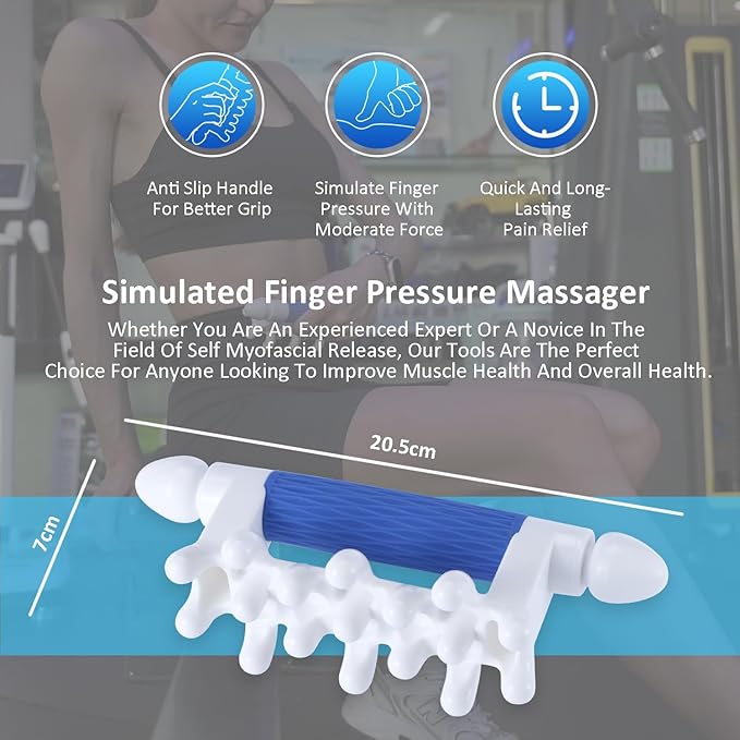 Fascia Massage Tool Myofascial Release Blaster Tools for Anti-Cellulite Skin Soothing Lymphatic Drainage Trigger Point Deep Tissue Neck,Shoulder,Lower Back,Psoas,Thighs,Butt & Full Body (Blue)