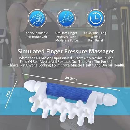 Fascia Massage Tool Myofascial Release Blaster Tools for Anti-Cellulite Skin Soothing Lymphatic Drainage Trigger Point Deep Tissue Neck,Shoulder,Lower Back,Psoas,Thighs,Butt & Full Body (Blue)
