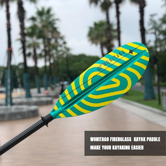 Kayak Paddles with Fiberglass Shaft and Reinforced PP Blade, Floating Adjustable Kayaking Oars, 3 Piece, 220-240 cm/86-94 Inches, 240-260 cm/94-102 Inches