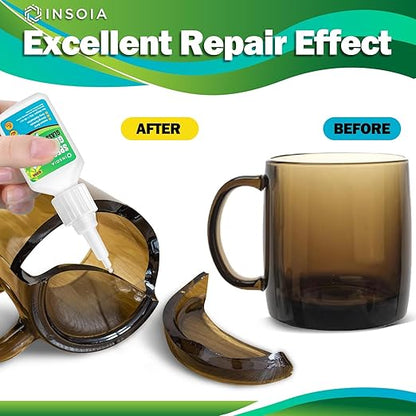 Glass Glue, 20g Clear Super Glue for Glass Repair Quick Fix Glass Adhesive Heavy Duty Strong Crazy Instant Glue for Bonding Glass, Acrylic, Ceramics, Mirrors, DIY Crafts