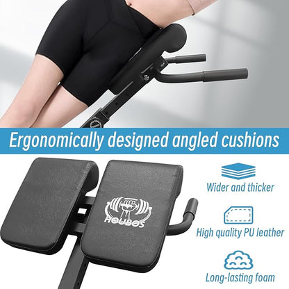 Hyper Back Extension Roman Chair - Back Extension Bench Machine for Glute, Hamstring and Lower Back, Multi-Functional Bench for Full All-in-One Body Workout, Foldable for Home Gym Fitness