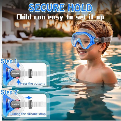 Kids Swim Goggles with Nose Cover -Diving Mask Leak-Proof Design for Boys Girls Ages 5-15 | Anti-Fog & UV Protection Swimming Glasses