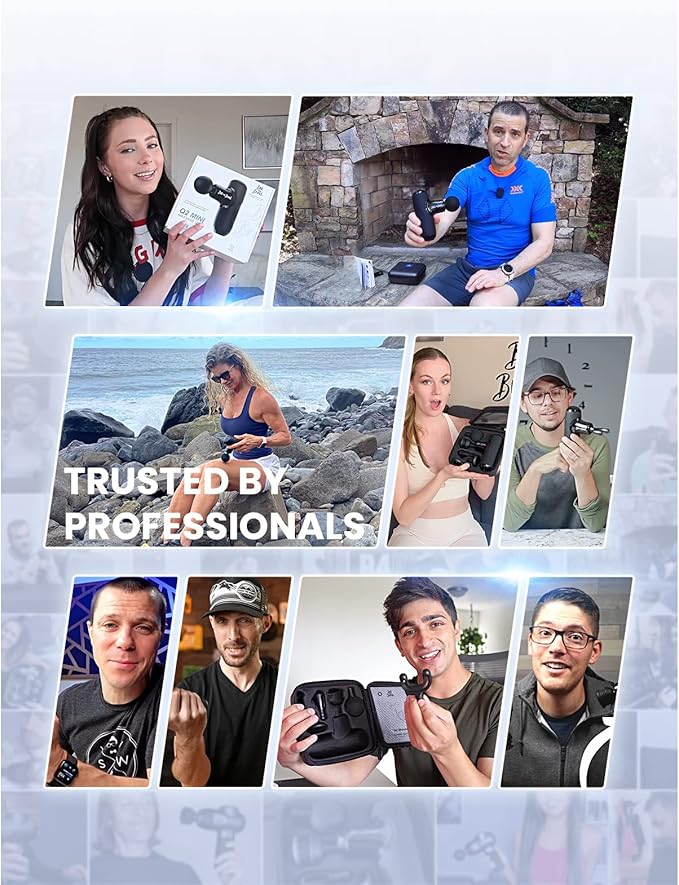 BOB AND BRAD Q2 Mini Massage Gun, Pocket-Sized Deep Tissue Massager Gun, Portable Percussion Muscle Massager Gun, Ultra Small & Quiet Muscle Massage Gun with Carry Case, Home Gym Travel, Black