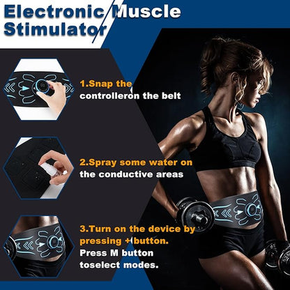 Electronic Muscle Stimulator - Fitness Training Equipment for Men & Women, 8 Modes Electronic Abdominal Stimulator for Full Body Workout, Fitness Equipment for Strength Training, Toning, Recovery