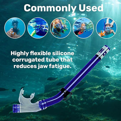H2Odyssey SP-3 Neptune Childrens Snorkel - Kids Dry Snorkel with Silicone Mouthpiece