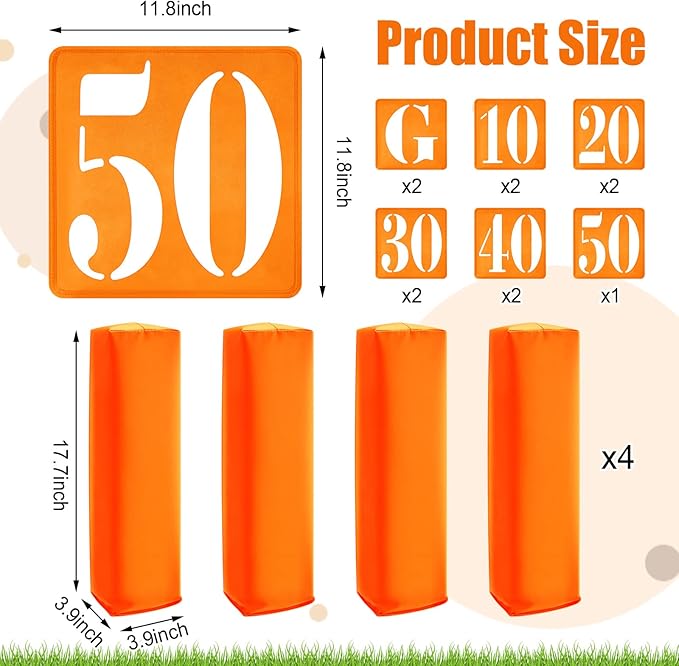 16 Pcs Football Yard Markers Set Include 11 4 Weighted