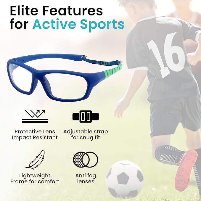 BLUE CUT Sports Protection Goggles, Anti-Fog Lenses Safety Glasses for Basketball, Pickleball and All Outdoor Sports