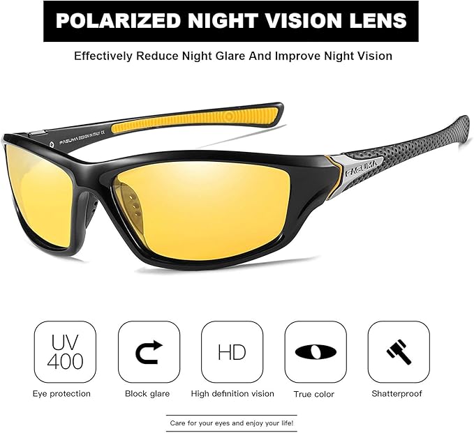 FAGUMA Sports Polarized Sunglasses For Men Cycling Driving Fishing UV400 Protection