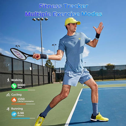 Fitness Tracker, Smart Ring for Women Men, Sleep Tracker Ring with 24/7 Heart Rate Monitor, Fitness Ring with Activity Tracker, Step Counter, Calorie Pedometer, No APP Fee, iOS Android (Gold, 9)