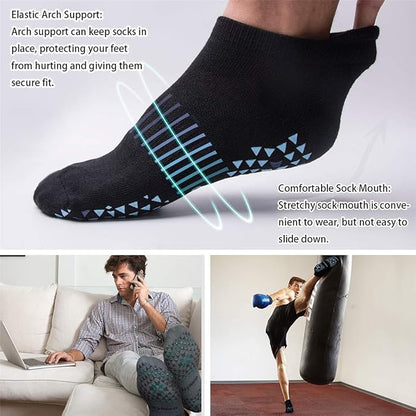 Hylaea Unisex Non Slip Socks with Grip for Yoga, Hospital, Pilates, Barre | Ankle, Cushioned