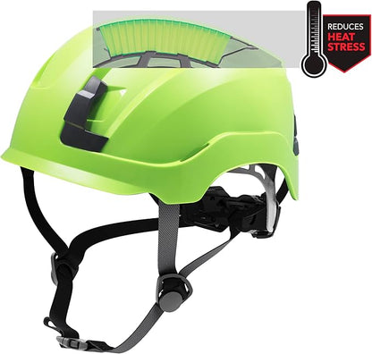 GE Safety Helmet, Impact Absorbing Tech, Adjustable Ratchet, ANSI Type 1, Memory Foam Padding, Hard Hats Protection, Lightweight, Durable, Chin Strap, Comfortable Fit OSHA Approved