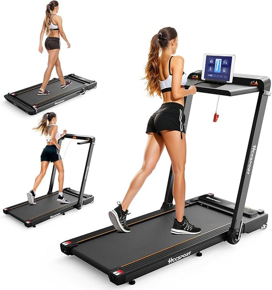 Treadmill with Incline, 3 in 1 Under Desk Treadmill Walking Pad with Removable Desk Workstation 3.5HP Foldable Compact Walking Treadmills for Home Small Office with Wristband Remote Control
